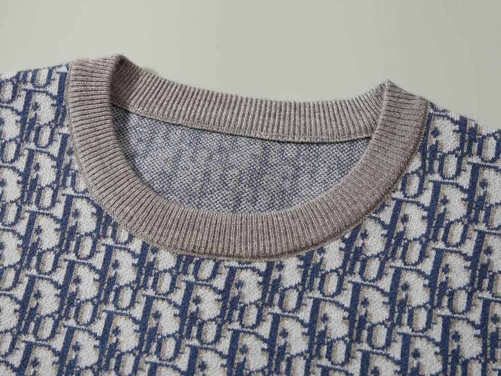 Pánský evropský lehký luxusní podzimní/zimní žakárový svetr s potiskem písmen