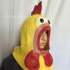 Halloween Screaming Chicken Latex Mask, a funny and spooky prop for pranks, decorations, and stage performances