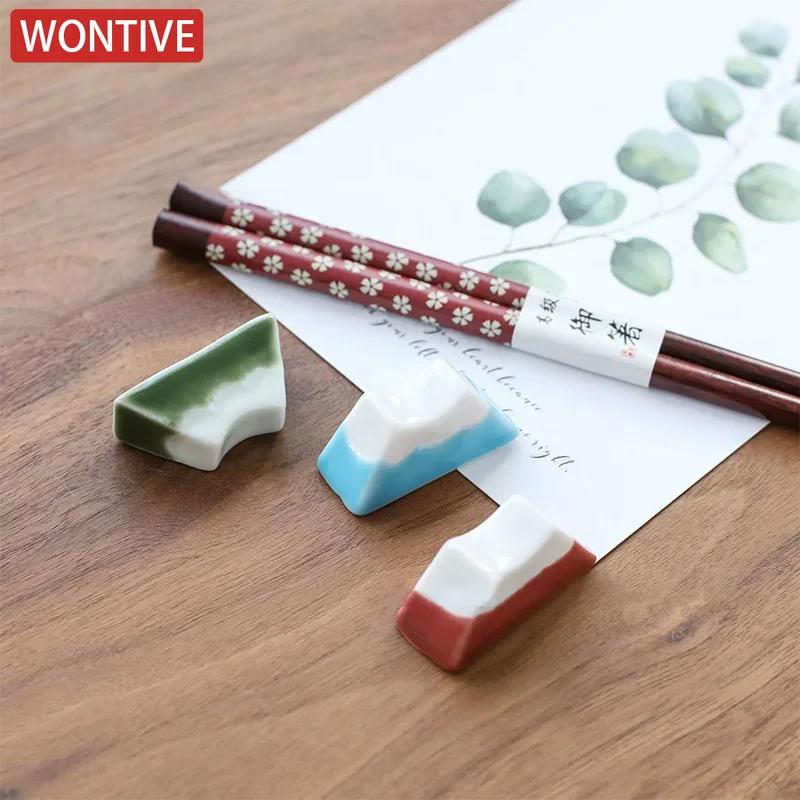 Japanese Fuji Mountain Ceramic Chopsticks Rack Groceries Chopstick Holder Painting Ceramic Tableware Ornaments Rack Kitchen tool