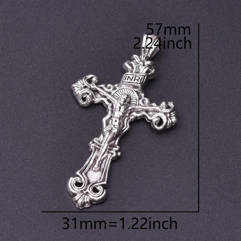 6pcs Religious Metal Retro Silver Color Cross Pendant Charms For Jewelry Making Bulk Christ Jesus Pendants DIY Necklace Earrings