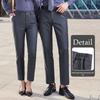 Unisex Grey Wrinkle-Resistant Straight-Leg Business Pants