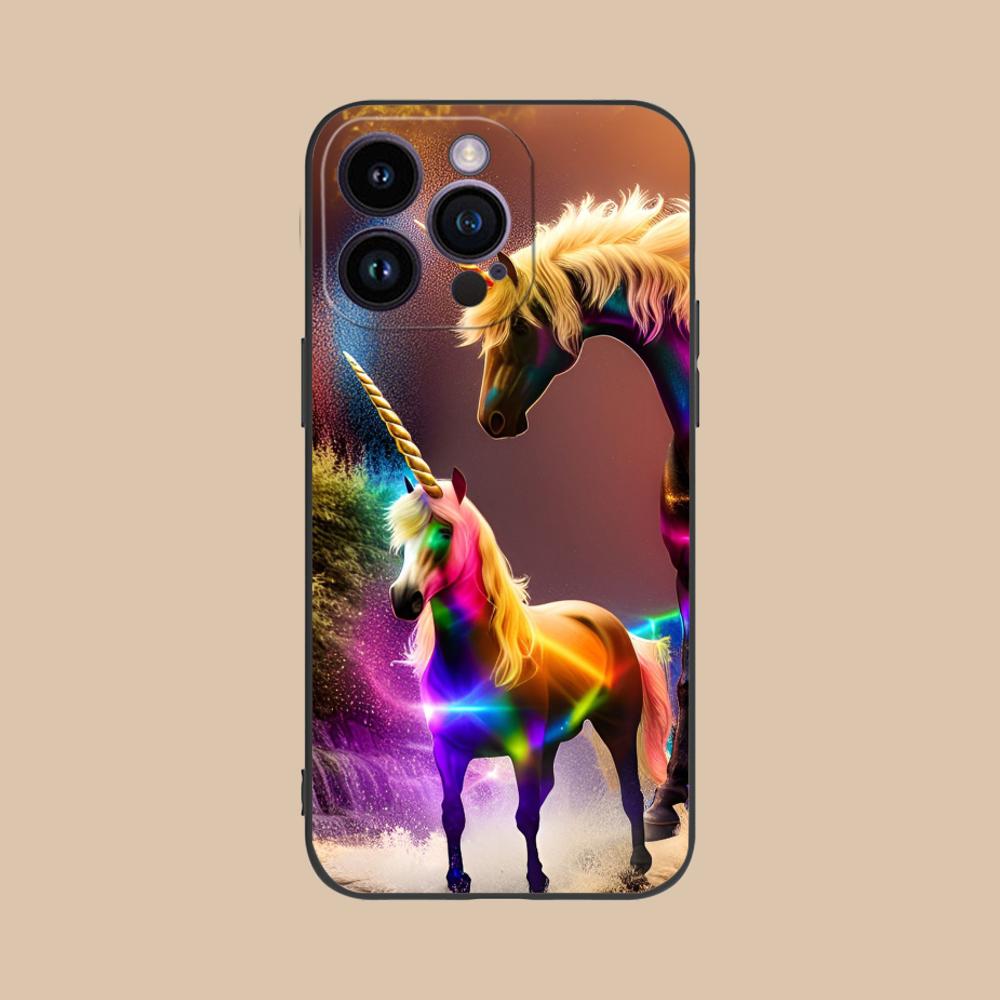 Fantasy Unicorn Mobile Phone Case for iPhone 17 16 15 14 13 12 11 X XR XS 8 7 Air Pro Max Plus Mini Colorful Cover Pretty Cover