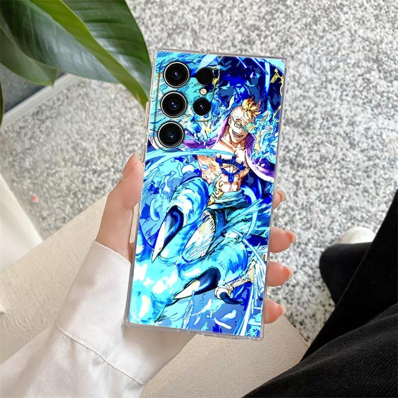 Anime O-One Piece Shanks Luffy S26 Ultra Case For Samsung Galaxy S25 S26 S24 S23 Ultra S22 S20 Plus S21 FE A57 Clear Phone Cover