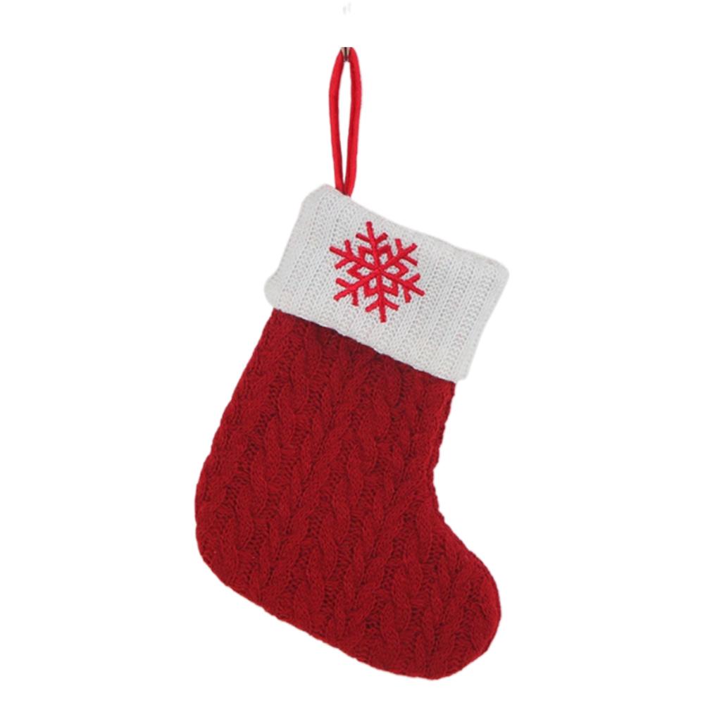2025 Christmas Wool Knitted Sock Decoration Cute Letter Stocking Creative Tree Pendant Home Ornament Xmas Gift Home Decoration