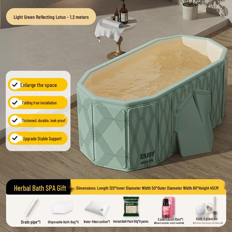 Foldable Full Body Bath Tub for Adults & Couples - Compact Household Bath Basin & Children's Sitz Bath