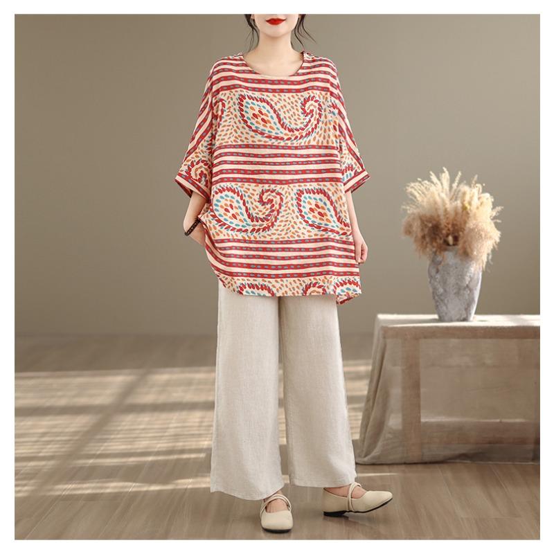DIMANAF Plus Size New T-Shirt Women Loose Casual O-Neck Lady Tops Tees Shirts Flower Print Oversize Summer 2026