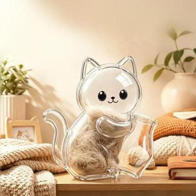 Transparent Cat Hair Storage Refrigerator Magnets Pet Fur Keepsake Capsule Diy Souvenirs Cat Whiskers Collector Fridge Magnet