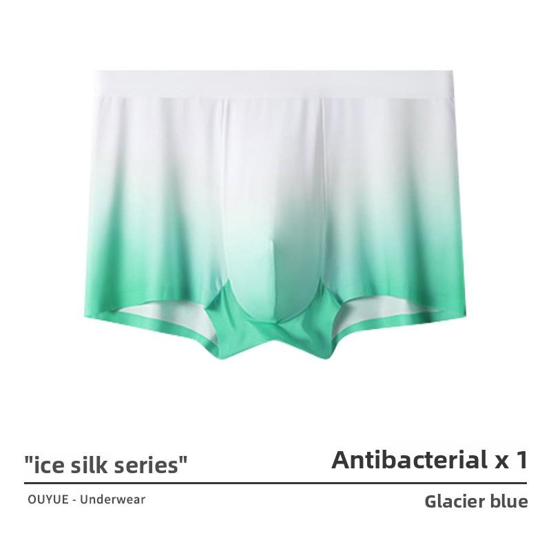 Men's Thin Summer Style Gradient Color Antibacterial Ice Silk Cool Feel No Trace Flat Angle Briefs