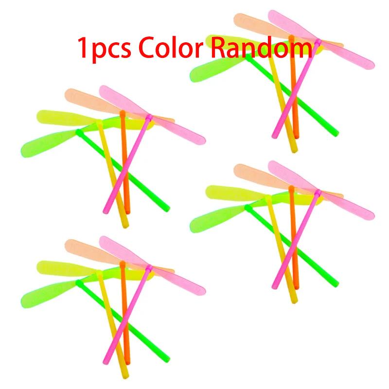 

1-20 шт. Пластиковая бамбуковая стрекоза, форма, ручной толчок, летающий пропеллер, игра для спорта на открытом воздухе, детская игрушка, подарок, вращающиеся игры с летающей стрелой