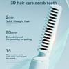 Lightweight Rechargeable Hair Straightener Brush Anti Scald Comb with Quick Heat Up Adjustable Temperature for Travel