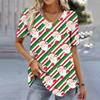 Christmas Women's T-Shirt 3d Printed Short Sleeve Tees Christmas T Shirt For Women Fashion V-Neck Top Holiday Oversized Clothing