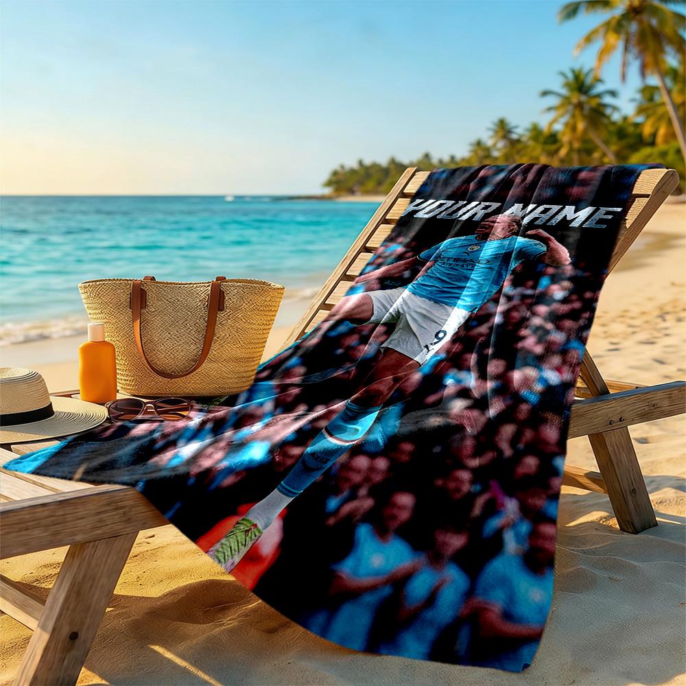 Haaland Customized Name Beach Towel Super Soft Absorbent Portable For Swimmingbeachcamping Travel Beach Accessoriesgym