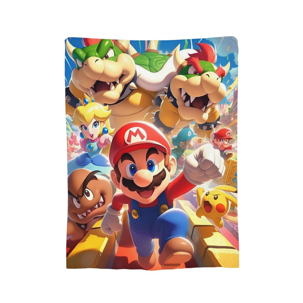 Roztomilý Boo Marios Potah na deku Flanelové přehozy Dekorace postele pohovky Měkké teplé přehozy,