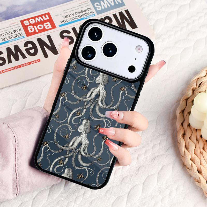 Marine Life Ocean Octopus Phone Case For IPhone 17 16e 15 14 13 12 11 Pro Max Air Mini Soft Protective Cover