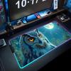 Kunst Eule Mauspade RGB Gaming-Mauspad Großes LED-Pad PC-Schreibtischmatte Leuchtendes Mauspade Große Tastaturmatten Tischteppich mit Hintergrundbeleuchtung