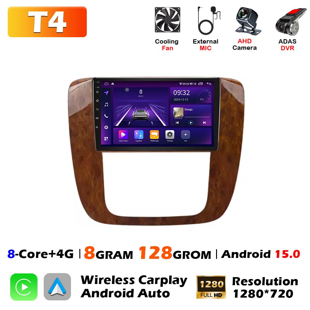 Android 15 Car Radio For GMC Yukon Sierra Chevrolet Tahoe 2007-2012 Carplay Multimedia Video Player Navigation GPS Stereo WIFI4G Anj123