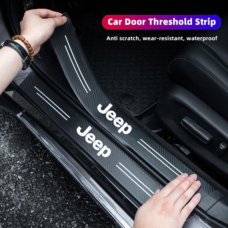 5Pcs Car Door Sticker Threshold Anti Scratch Decals Accessories For Jeep Grand Cherokee Wrangler JK Gladiator Compass Renegade