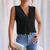 Summer 2025 Multi-layer V-neck Solid Color Women's Vest Top