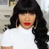 Wig Grandma Gray Qi Bangs Big Wave Wig Female Long Curly Hair Chemical Fiber Full Headgear