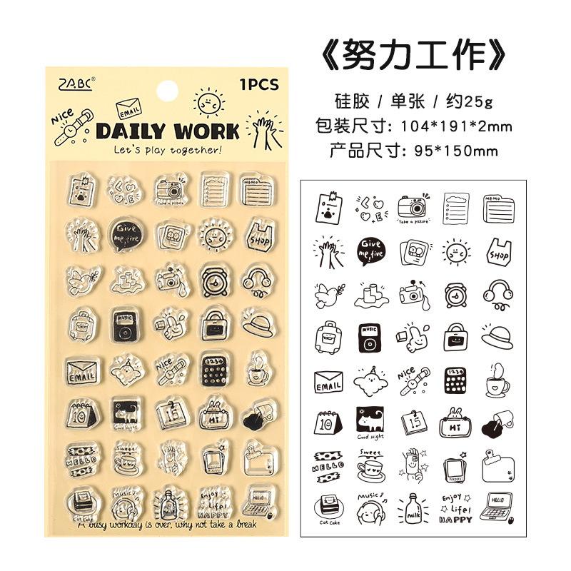 1Pc Cute Cartoon Transparent Stamp Clear Stamp DIY Scrapbooking Journal Card Making Craft Decoration Stamps