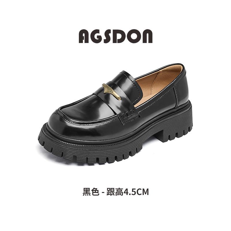 Augustine platform loafers women's 2025 new spring and autumn British style Mary Jane single shoes retro small leather shoes