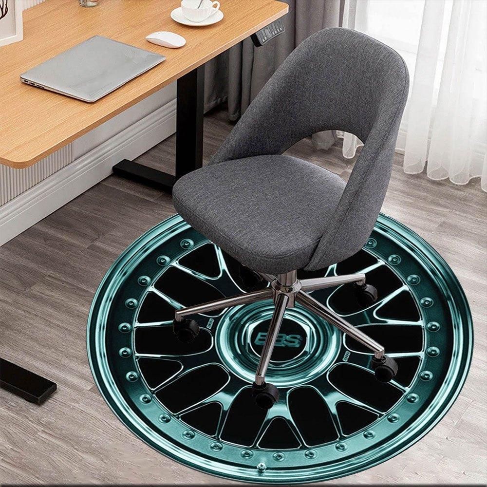

BBS Wheel Rim - Chrome Finish with Black SpokesRound Non-Slip chair mat chair carpet for office Rugs for Office Decor Gift For Valentine s Day Mother 80cm by 80cm