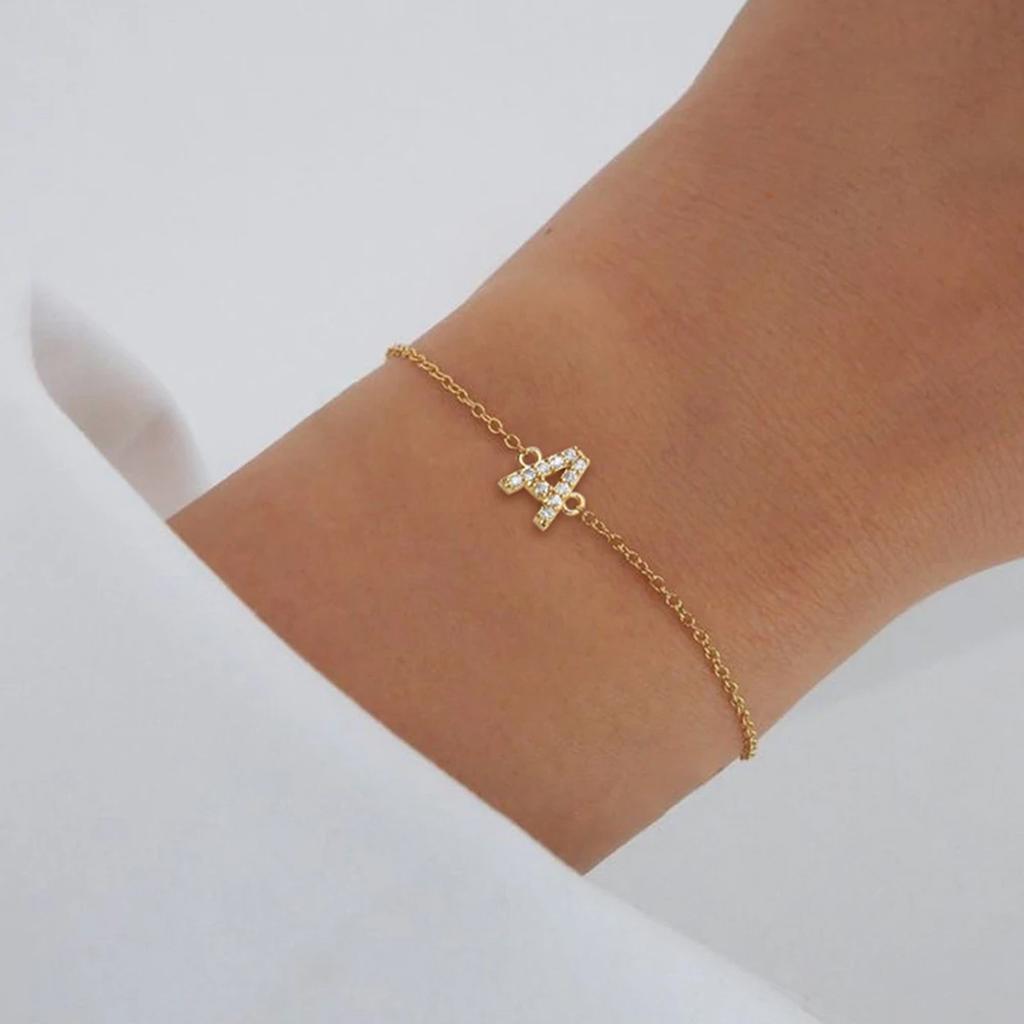 A-Z Initial Bracelets for Women - Dainty 14K Gold Waterproof Bracelets Personalized Bridesmaid Proposal Wedding Jewelry Gifts
