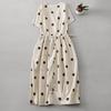 Women's Waist Slimming A-line Skirt Simple Polka Dot Dress MIDI Skirt