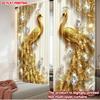 2D Flat Printing 2pcs Scene Curtains Golden Elegance Digital Printed Polyester Drapes Festive Curtains Perfect for Indoor