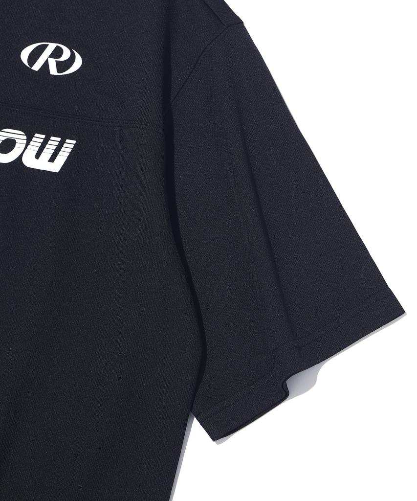 DISTN9NE Mesh Rugby Jersey Oversized Short Sleeve Tee Lq2Tu304_Black
