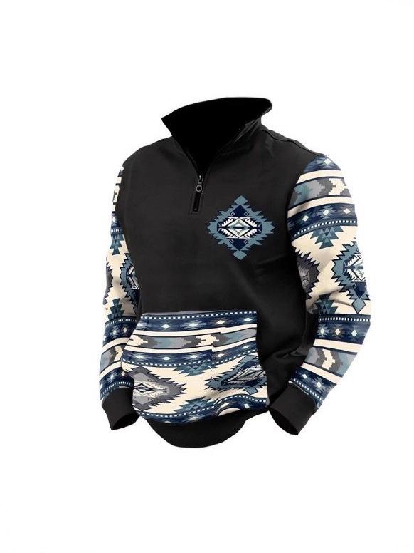 Xiyin Herren Halbreißverschluss Waffelstrick Sweatshirt - Herbst/Winter Stil