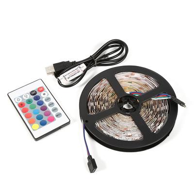 5M 5V RGB 5050 USB LED Strip Light TV Backlight Lamp With 24key Remote Control (NOn Waterptoof)