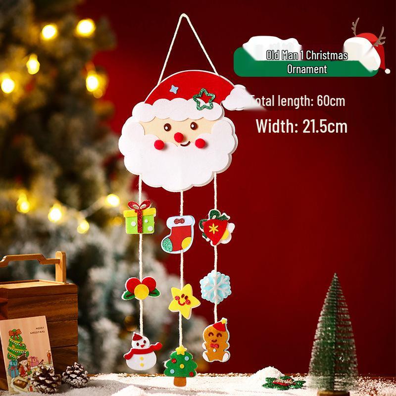 DIY Non-Woven Christmas Tree & Santa Ornaments Kit for Kids