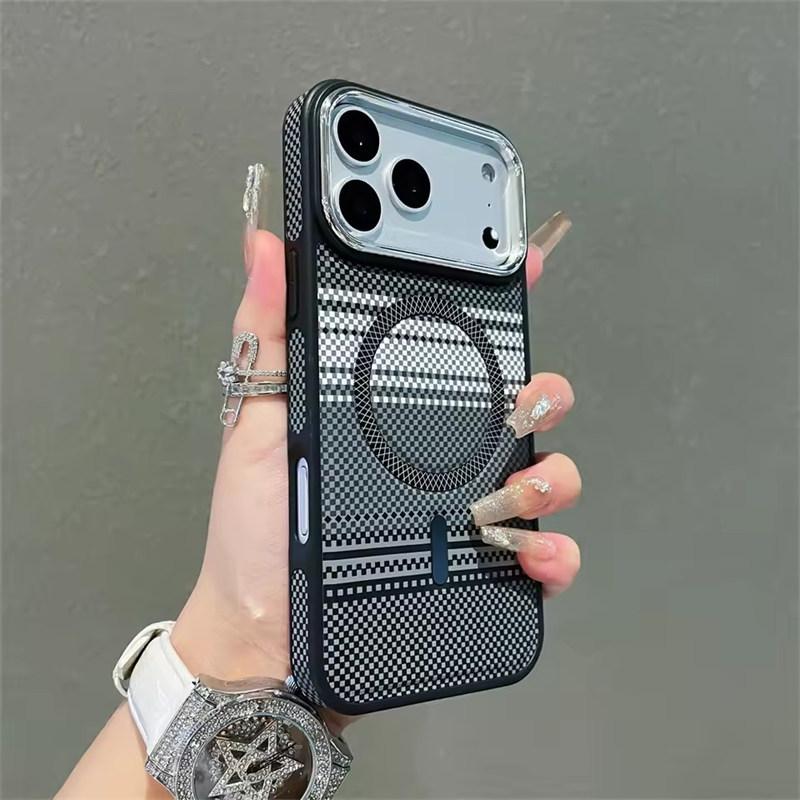 Slim Magnetic Striped Pattern Case for iPhone 17 Air Pro Max 16 15 14 Plus Pro Max for Magsafe Shockproof Ultra Thin Colorful Cover