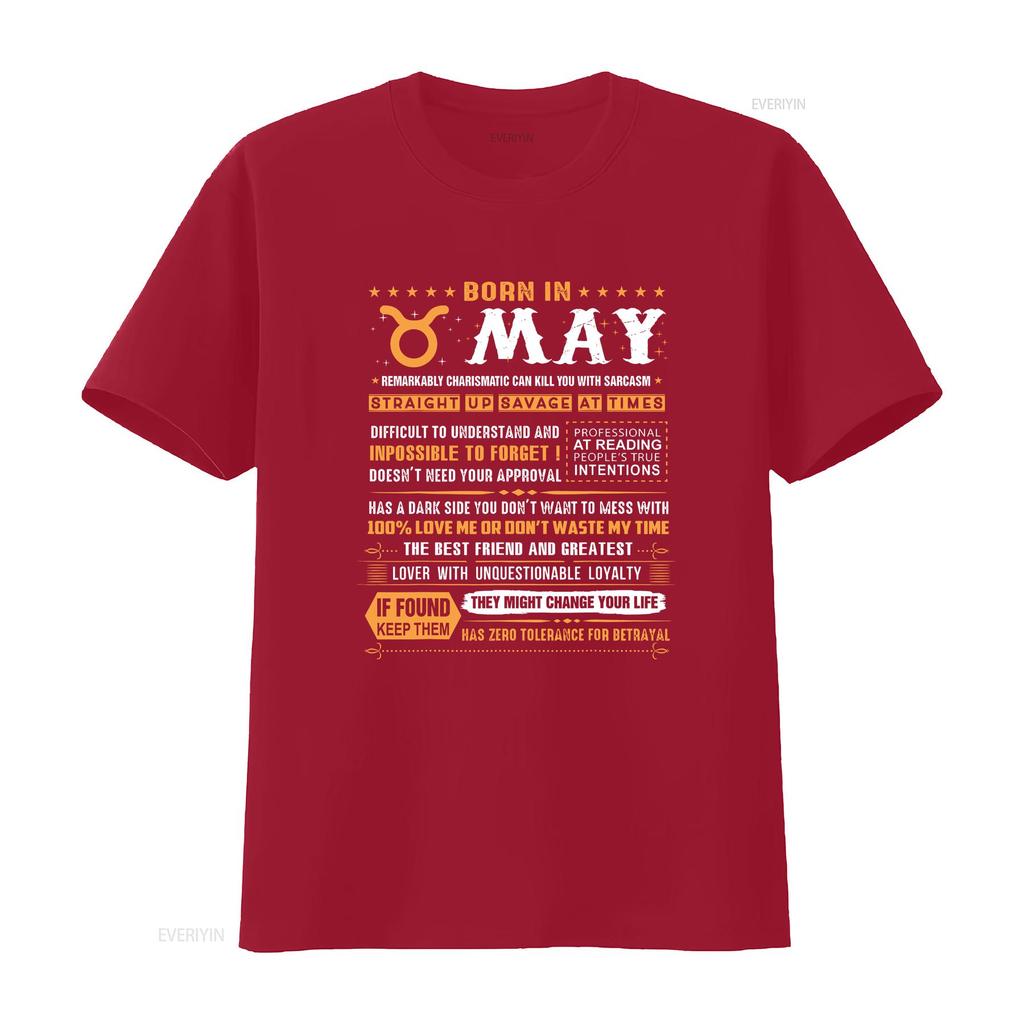 NEW LIMITED May Birthday S Born In Taurus T Shirt Vintage Washed Breathable Casual Graphic Top For Everyday Wear