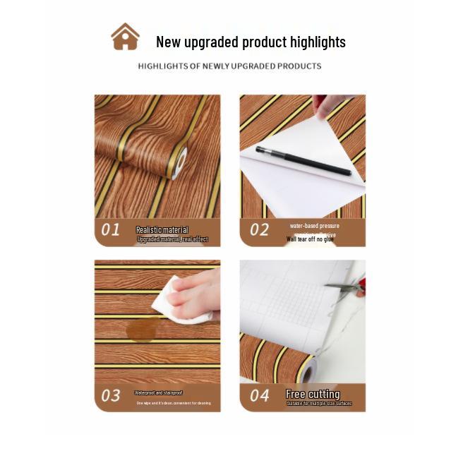 3D PVC Imitation Wood Lattice Wallpaper for Bedroom, Living Room, or Study