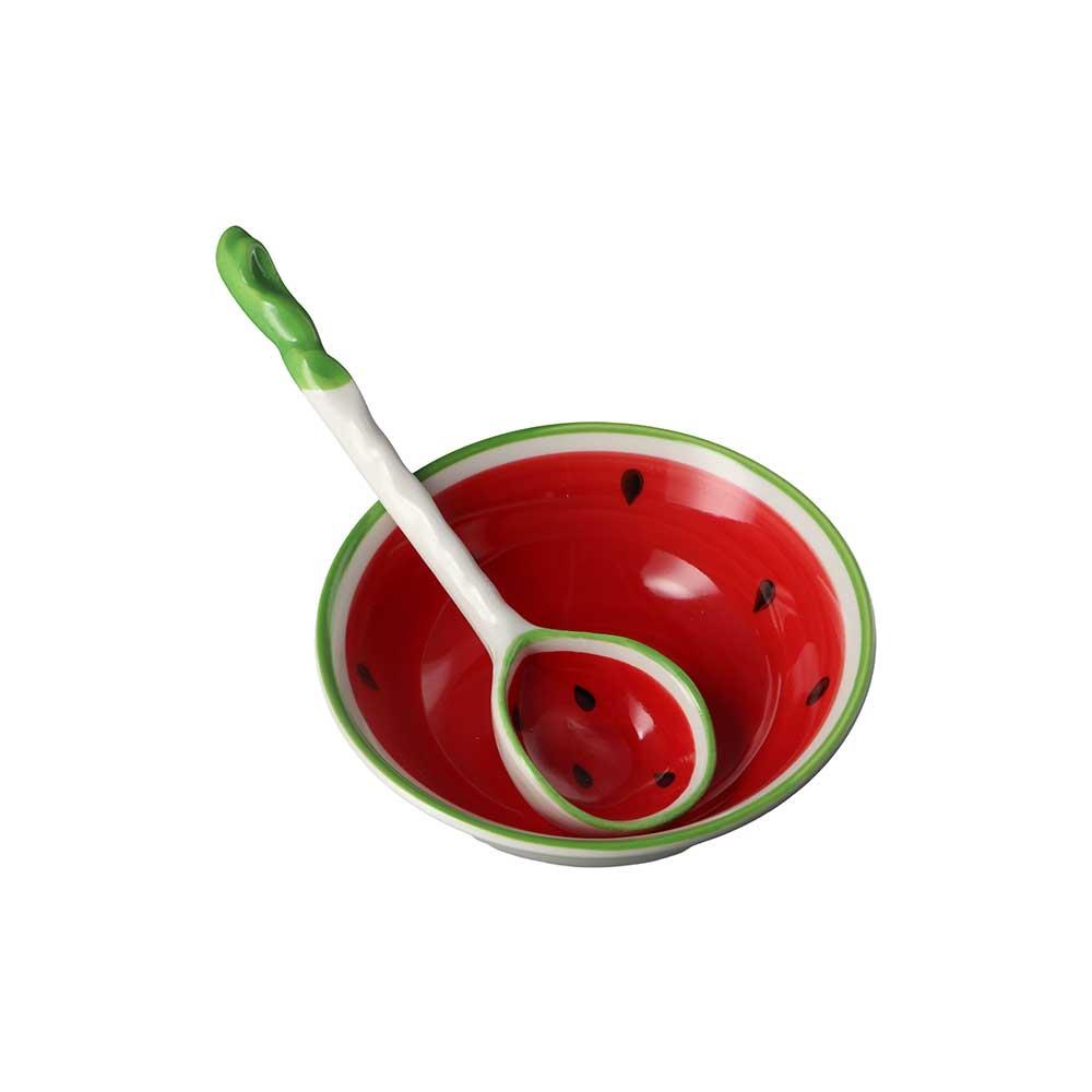Keramik Ramen Löffel Wassermelone Erdbeerförmige Müslischale Eiscreme Küche