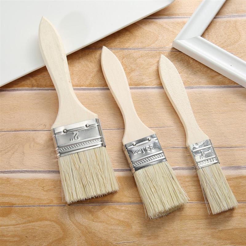 5Pcs Paint Brush 1/2/3 Inch Wooden Handle BBQ Brush for Wall and Furniture Paint Tool Painting Brushes Set Artist Paint Brushes