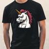 T-Shirt Men Angry Unicorn Motif Cotton Size S To 5XL