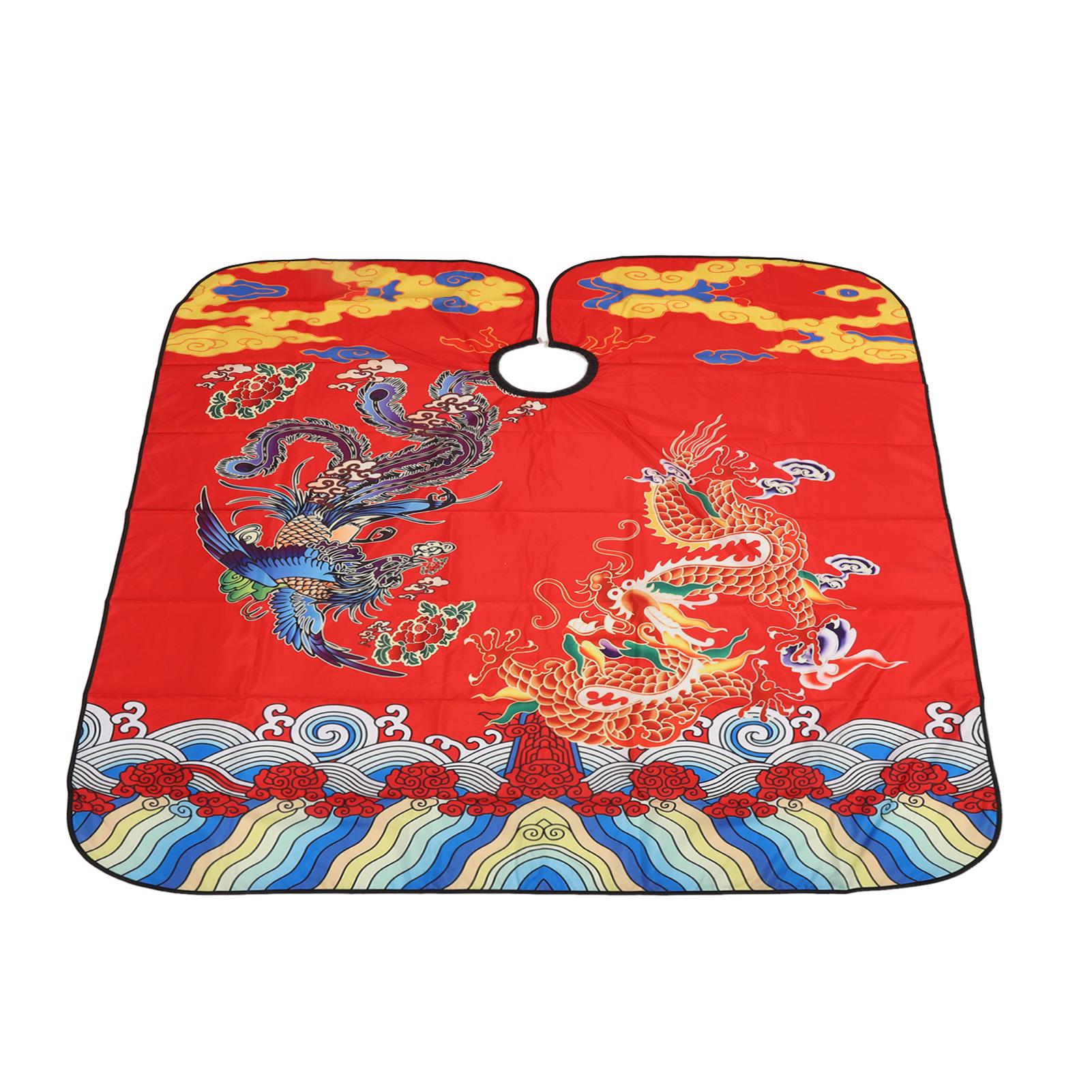 

Накидка для стрижки волос в китайском стиле с рисунком, регулируемая герметичность, водонепроницаемый защитный шарф для одежды, парикмахерский шарф