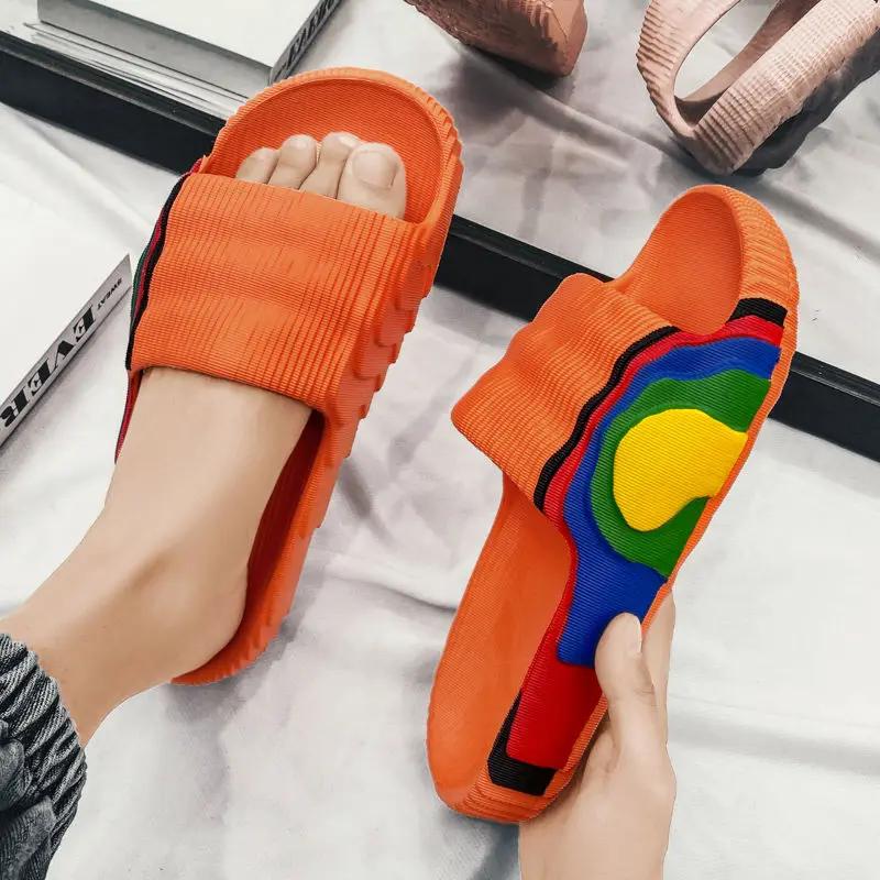 Male Slipper Platform Flat Soft Slides Sabot Rubber Men's Shoe Mascullino Summer Sale Adult 2025 Original Y2k Clappers