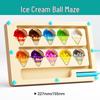 Wooden Dinosaur Ice Cream Maze: Magnetic Puzzle for Kids' Spatial and Logical Thinking, Pencil Grip, and Early Education