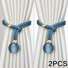2Pcs Adjustable French Ball Curtain Tiebacks, Convenient Draped Tiebacks Decorative Curtain Fixer Curtain Tiebacks