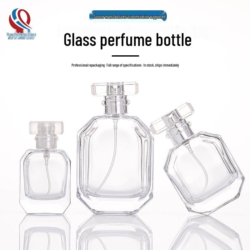 High-End Portable Glass Spray Perfume Bottle - Transparent, Thickened Design with Bayonet.