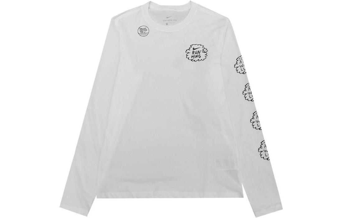 Nike T Shirts Men s White Crew Neck Moderate Straight Fit CK9466-133 S