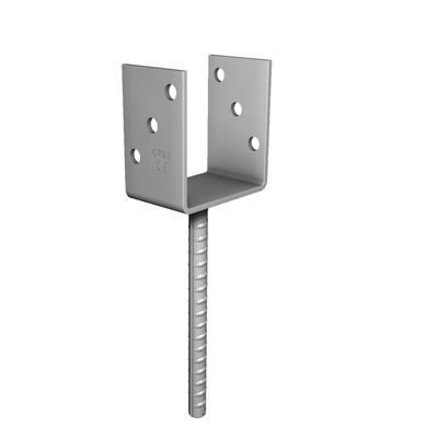 Column Base, U-profile 81x200mm, Thickness 4mm, Hole Ø20mm, Hot-dip Galvanized