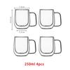 1/2/4pcs Double Wall High Borosilicate Glass Mug Heat Resistant Handle Coffee Milk Juice Water Cup 250/400ml