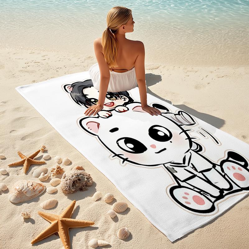 1pc Kpop Team8 Beach Towel, Comfortable and Thick, and Swimming/Bath/Picnic/Camping Towel, Suitable for Seaside Beaches