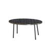 Coffee Table Ellipse Black Metal Leg Double Gold Cream