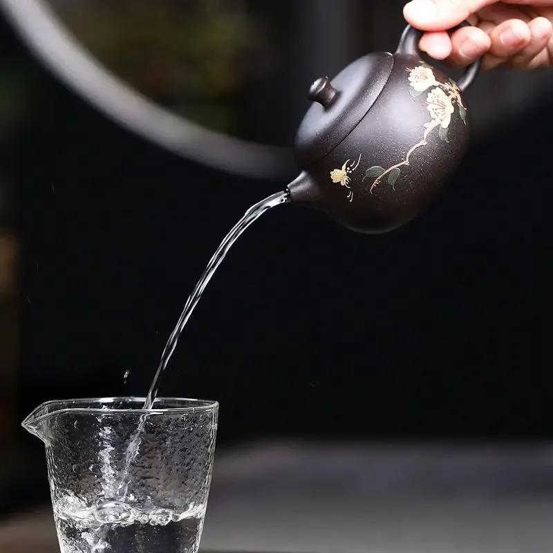 Yixing Handmade Purple Clay Teapot Hand Painted TeaSet Cup Drinking Utensil Kettle Tea Set